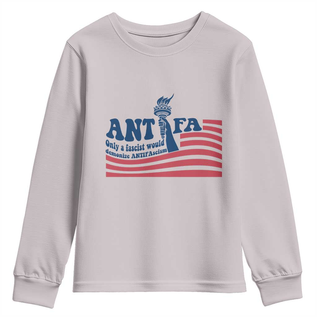 Antifa Fascism Patriotic Youth Sweatshirt Antifascist Statue of Liberty - Wonder Print Shop