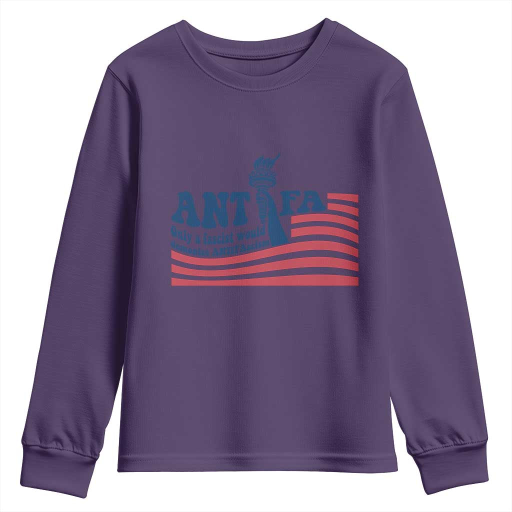Antifa Fascism Patriotic Youth Sweatshirt Antifascist Statue of Liberty - Wonder Print Shop