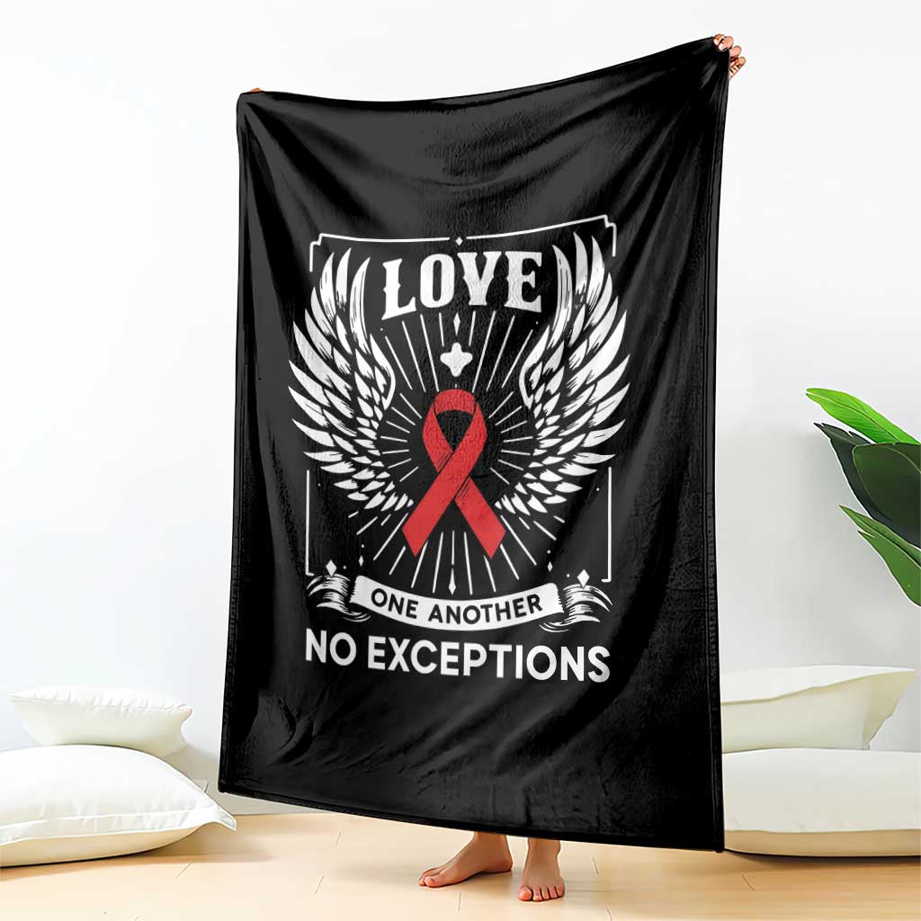 Red Ribbon Christian Throw Blanket Cross Minimal Faith HIV Awareness Religious - Wonder Print Shop