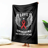 Red Ribbon Christian Throw Blanket Cross Minimal Faith HIV Awareness Religious - Wonder Print Shop