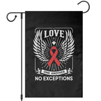 Red Ribbon Christian Garden Flag Cross Minimal Faith HIV Awareness Religious - Wonder Print Shop