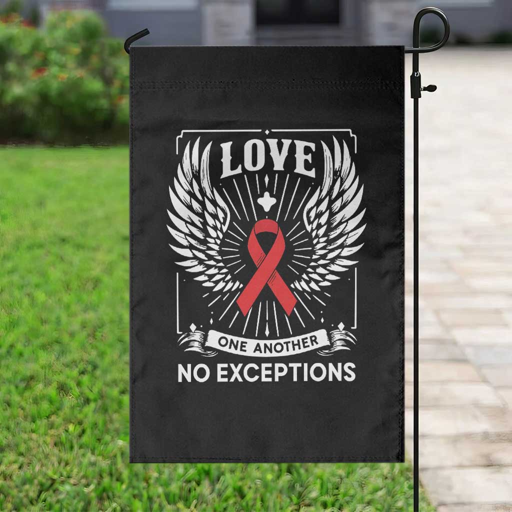 Red Ribbon Christian Garden Flag Cross Minimal Faith HIV Awareness Religious - Wonder Print Shop