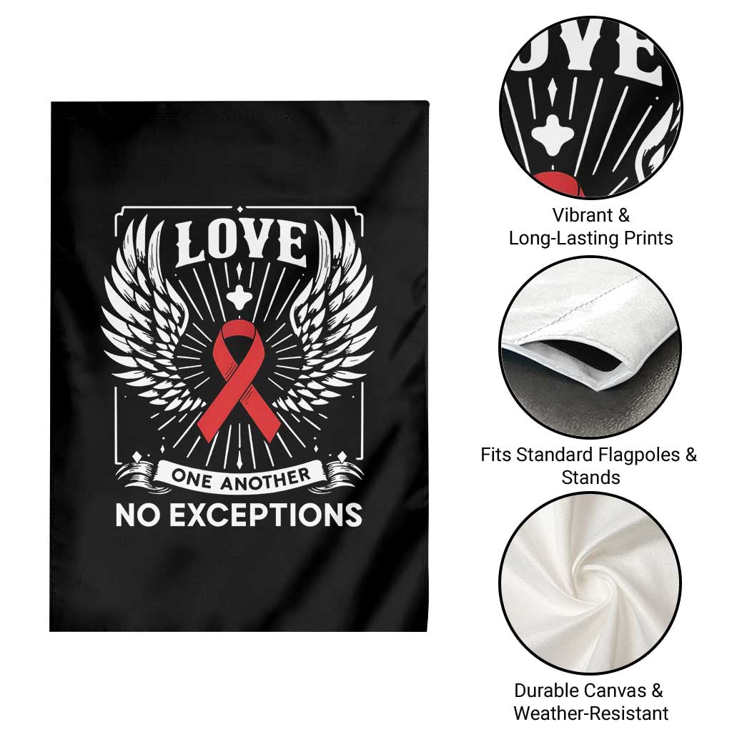 Red Ribbon Christian Garden Flag Cross Minimal Faith HIV Awareness Religious - Wonder Print Shop