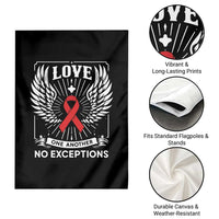 Red Ribbon Christian Garden Flag Cross Minimal Faith HIV Awareness Religious - Wonder Print Shop