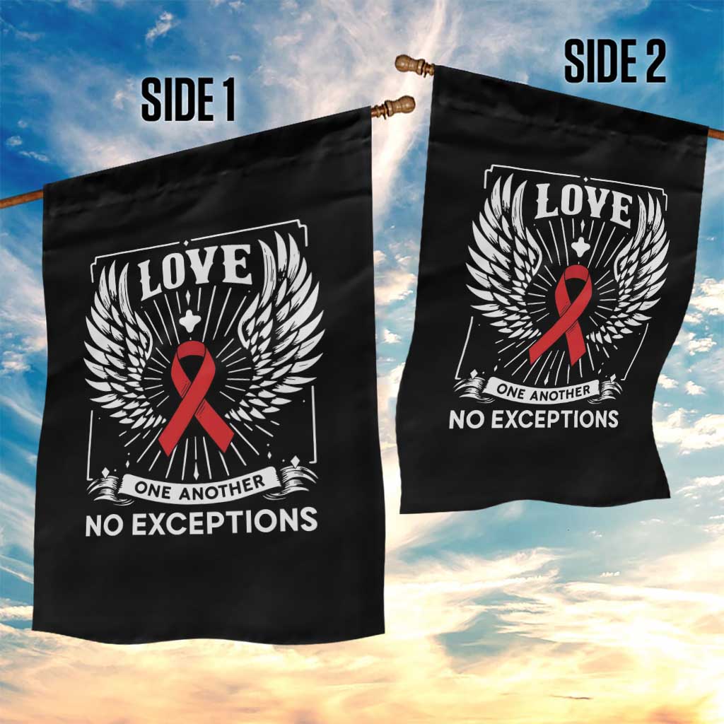 Red Ribbon Christian Garden Flag Cross Minimal Faith HIV Awareness Religious - Wonder Print Shop