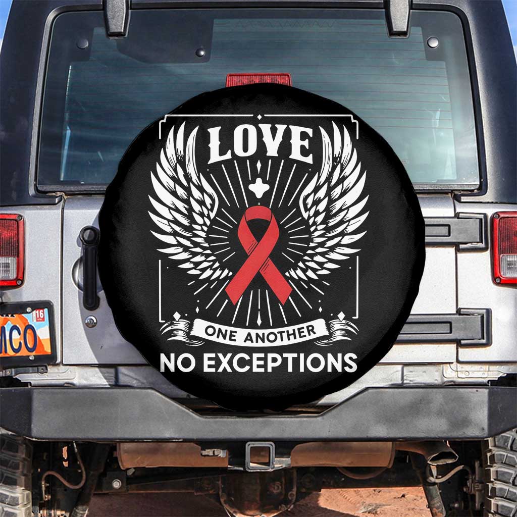 Red Ribbon Christian Spare Tire Cover Cross Minimal Faith HIV Awareness Religious - Wonder Print Shop