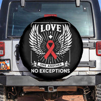 Red Ribbon Christian Spare Tire Cover Cross Minimal Faith HIV Awareness Religious - Wonder Print Shop