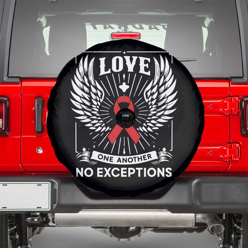 Red Ribbon Christian Spare Tire Cover Cross Minimal Faith HIV Awareness Religious - Wonder Print Shop