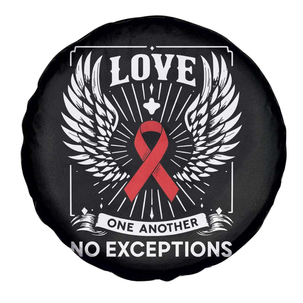 Red Ribbon Christian Spare Tire Cover Cross Minimal Faith HIV Awareness Religious - Wonder Print Shop