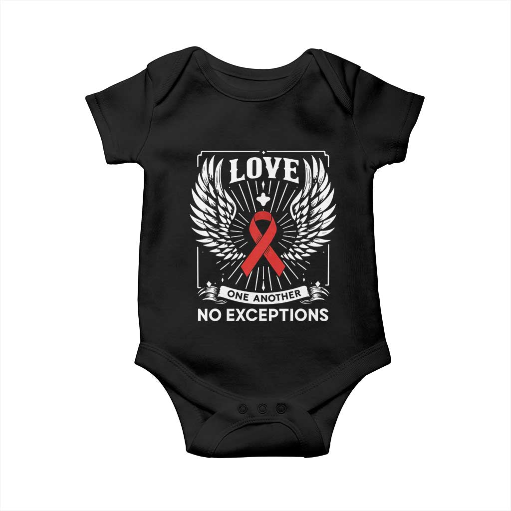 Red Ribbon Christian Baby Onesie Cross Minimal Faith HIV Awareness Religious - Wonder Print Shop