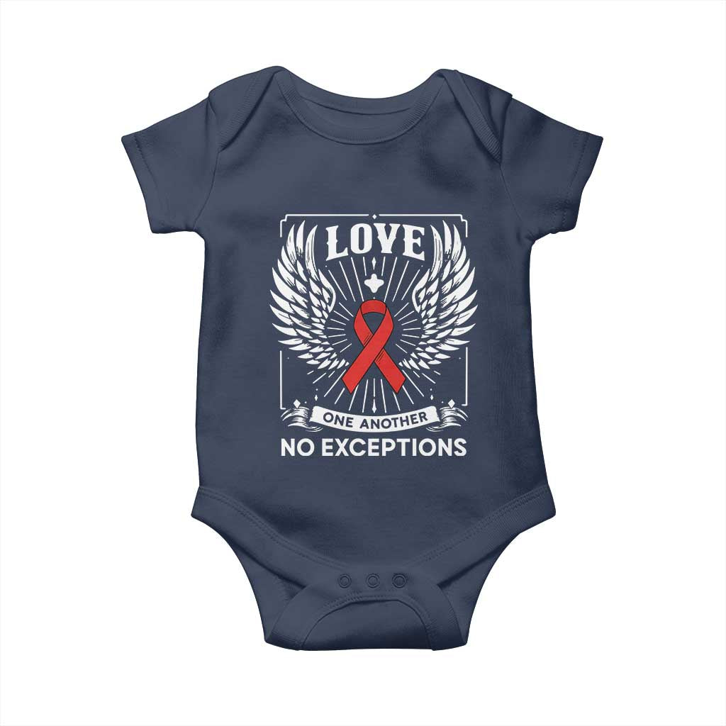 Red Ribbon Christian Baby Onesie Cross Minimal Faith HIV Awareness Religious - Wonder Print Shop