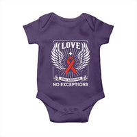 Red Ribbon Christian Baby Onesie Cross Minimal Faith HIV Awareness Religious - Wonder Print Shop
