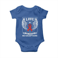 Red Ribbon Christian Baby Onesie Cross Minimal Faith HIV Awareness Religious - Wonder Print Shop
