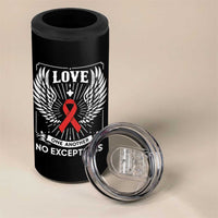 Red Ribbon Christian 4 in 1 Can Cooler Tumbler Cross Minimal Faith HIV Awareness Religious - Wonder Print Shop