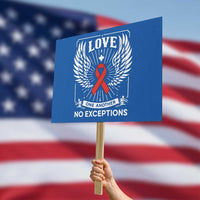 Red Ribbon Christian Protest Sign Cross Minimal Faith HIV Awareness Religious - Wonder Print Shop