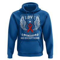 Red Ribbon Christian Hoodie Cross Minimal Faith HIV Awareness Religious - Wonder Print Shop