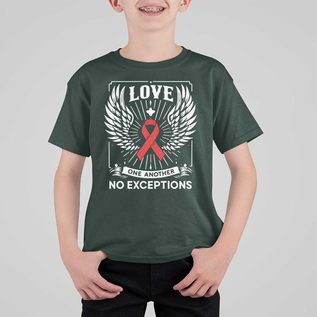 Red Ribbon Christian T Shirt For Kid Cross Minimal Faith HIV Awareness Religious - Wonder Print Shop