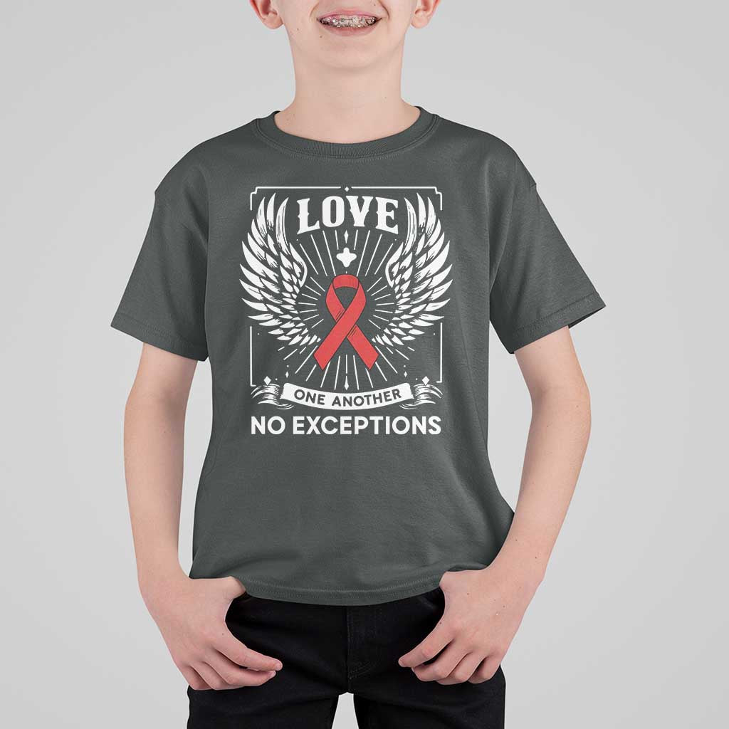 Red Ribbon Christian T Shirt For Kid Cross Minimal Faith HIV Awareness Religious - Wonder Print Shop