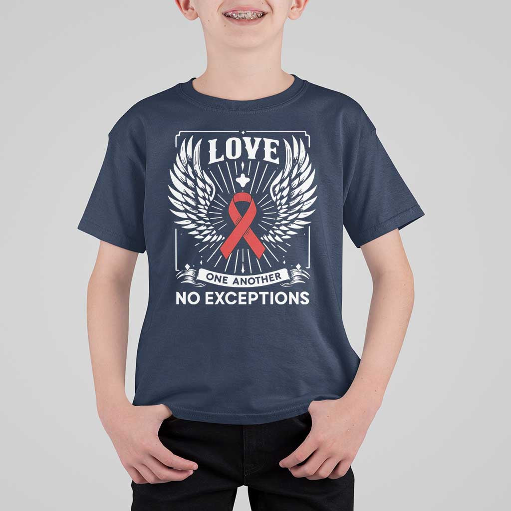 Red Ribbon Christian T Shirt For Kid Cross Minimal Faith HIV Awareness Religious - Wonder Print Shop