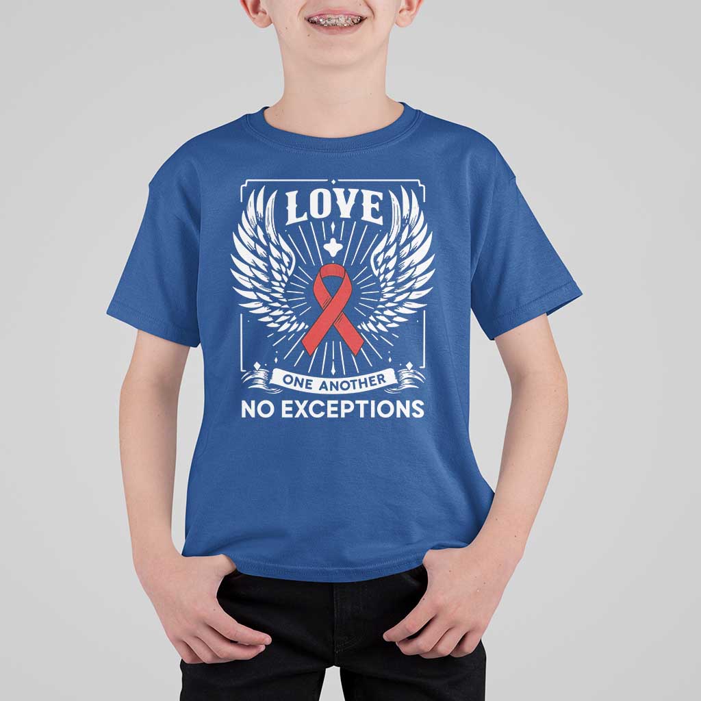 Red Ribbon Christian T Shirt For Kid Cross Minimal Faith HIV Awareness Religious - Wonder Print Shop