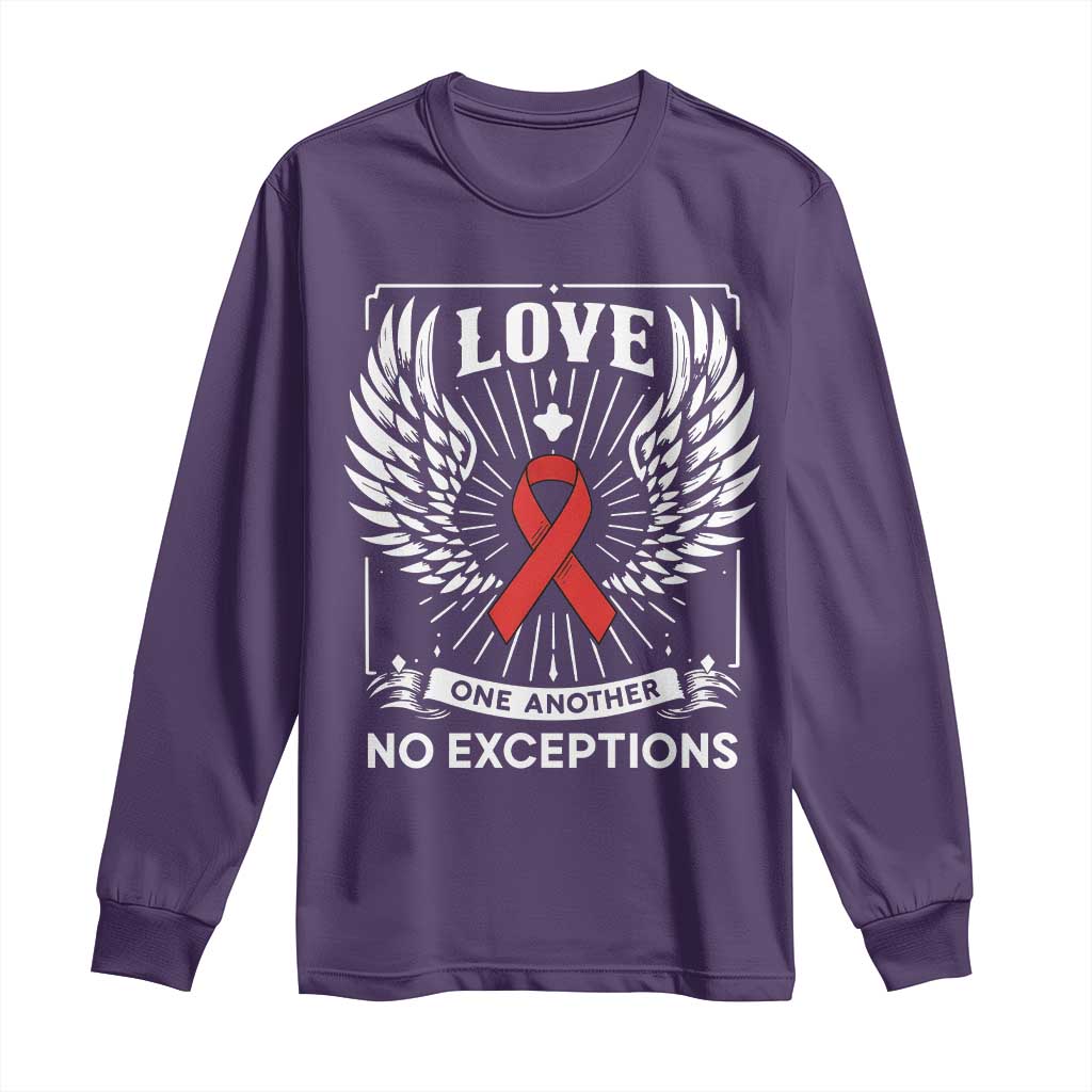 Red Ribbon Christian Long Sleeve Shirt Cross Minimal Faith HIV Awareness Religious - Wonder Print Shop