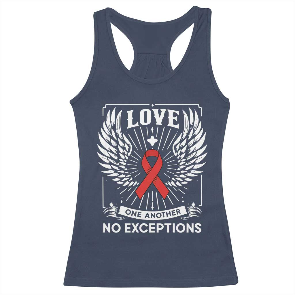 Red Ribbon Christian Racerback Tank Top Cross Minimal Faith HIV Awareness Religious - Wonder Print Shop