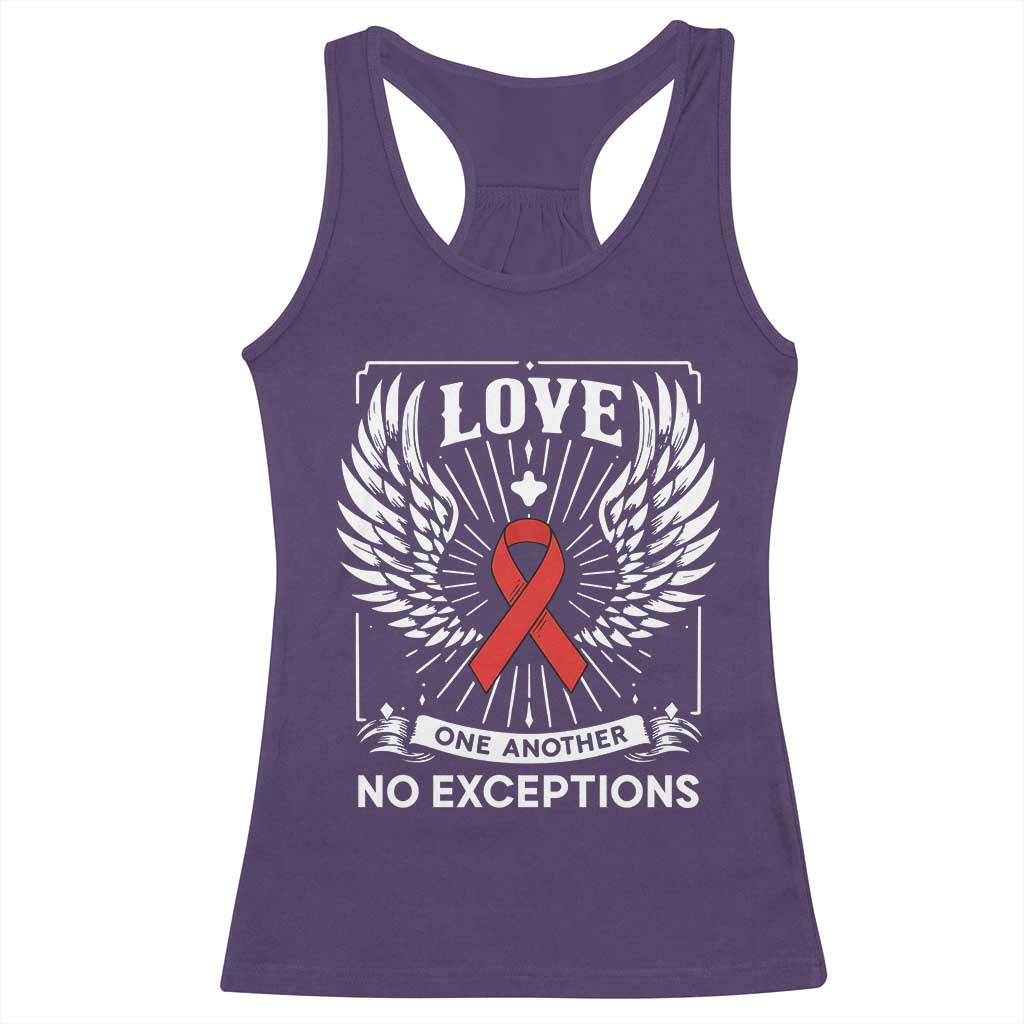 Red Ribbon Christian Racerback Tank Top Cross Minimal Faith HIV Awareness Religious - Wonder Print Shop