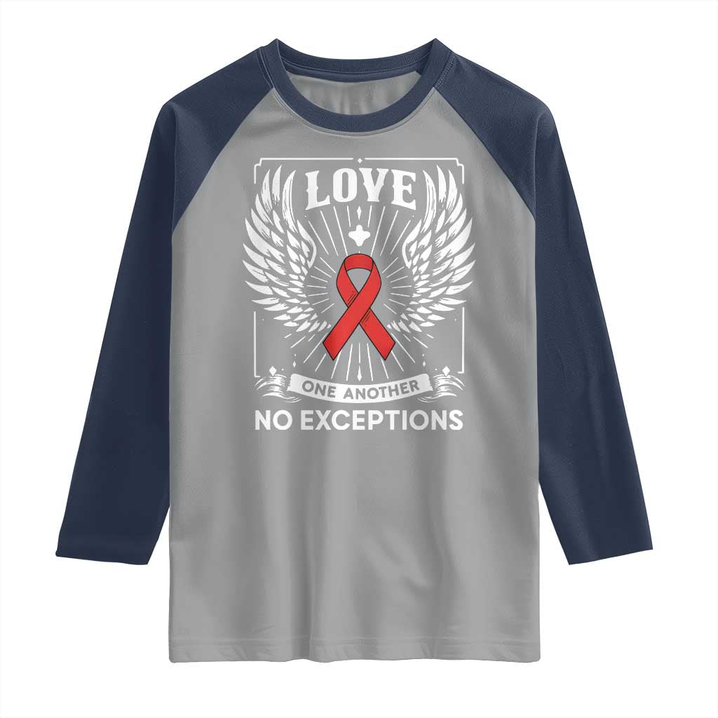 Red Ribbon Christian Raglan Shirt Cross Minimal Faith HIV Awareness Religious - Wonder Print Shop