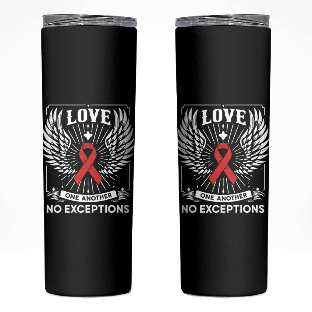 Red Ribbon Christian Skinny Tumbler Cross Minimal Faith HIV Awareness Religious - Wonder Print Shop
