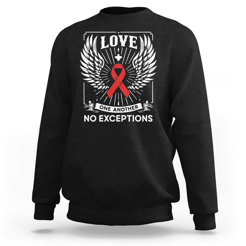Red Ribbon Christian Sweatshirt Cross Minimal Faith HIV Awareness Religious - Wonder Print Shop