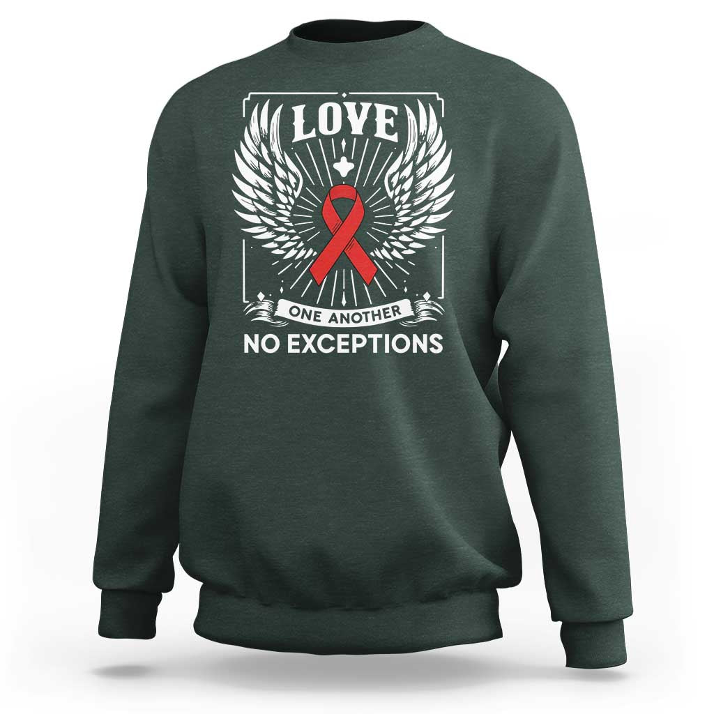 Red Ribbon Christian Sweatshirt Cross Minimal Faith HIV Awareness Religious - Wonder Print Shop