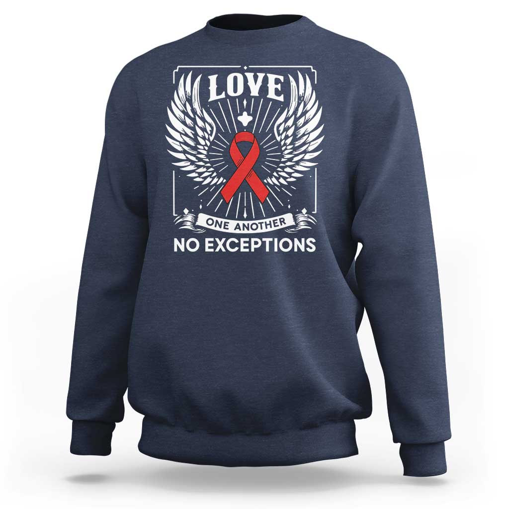 Red Ribbon Christian Sweatshirt Cross Minimal Faith HIV Awareness Religious - Wonder Print Shop