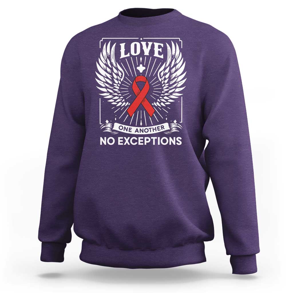 Red Ribbon Christian Sweatshirt Cross Minimal Faith HIV Awareness Religious - Wonder Print Shop