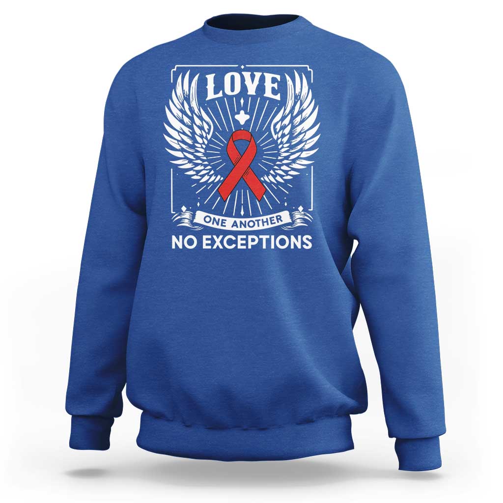 Red Ribbon Christian Sweatshirt Cross Minimal Faith HIV Awareness Religious - Wonder Print Shop