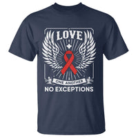 Red Ribbon Christian T Shirt Cross Minimal Faith HIV Awareness Religious - Wonder Print Shop