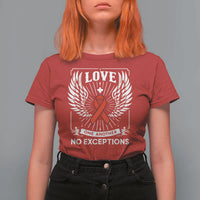 Red Ribbon Christian T Shirt For Women Cross Minimal Faith HIV Awareness Religious - Wonder Print Shop