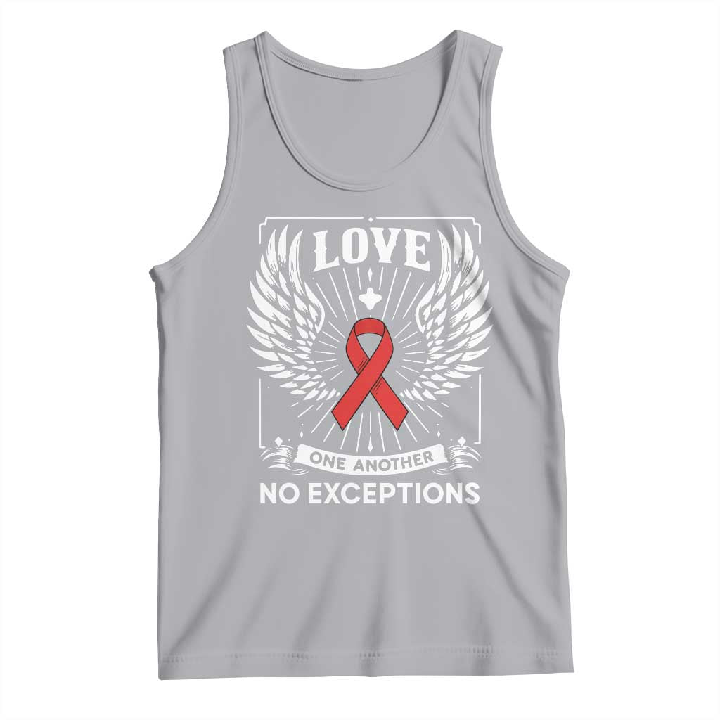 Red Ribbon Christian Tank Top Cross Minimal Faith HIV Awareness Religious - Wonder Print Shop