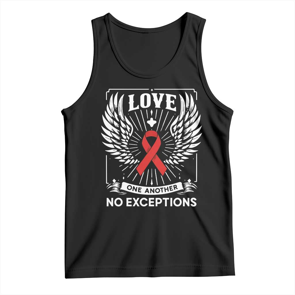 Red Ribbon Christian Tank Top Cross Minimal Faith HIV Awareness Religious - Wonder Print Shop