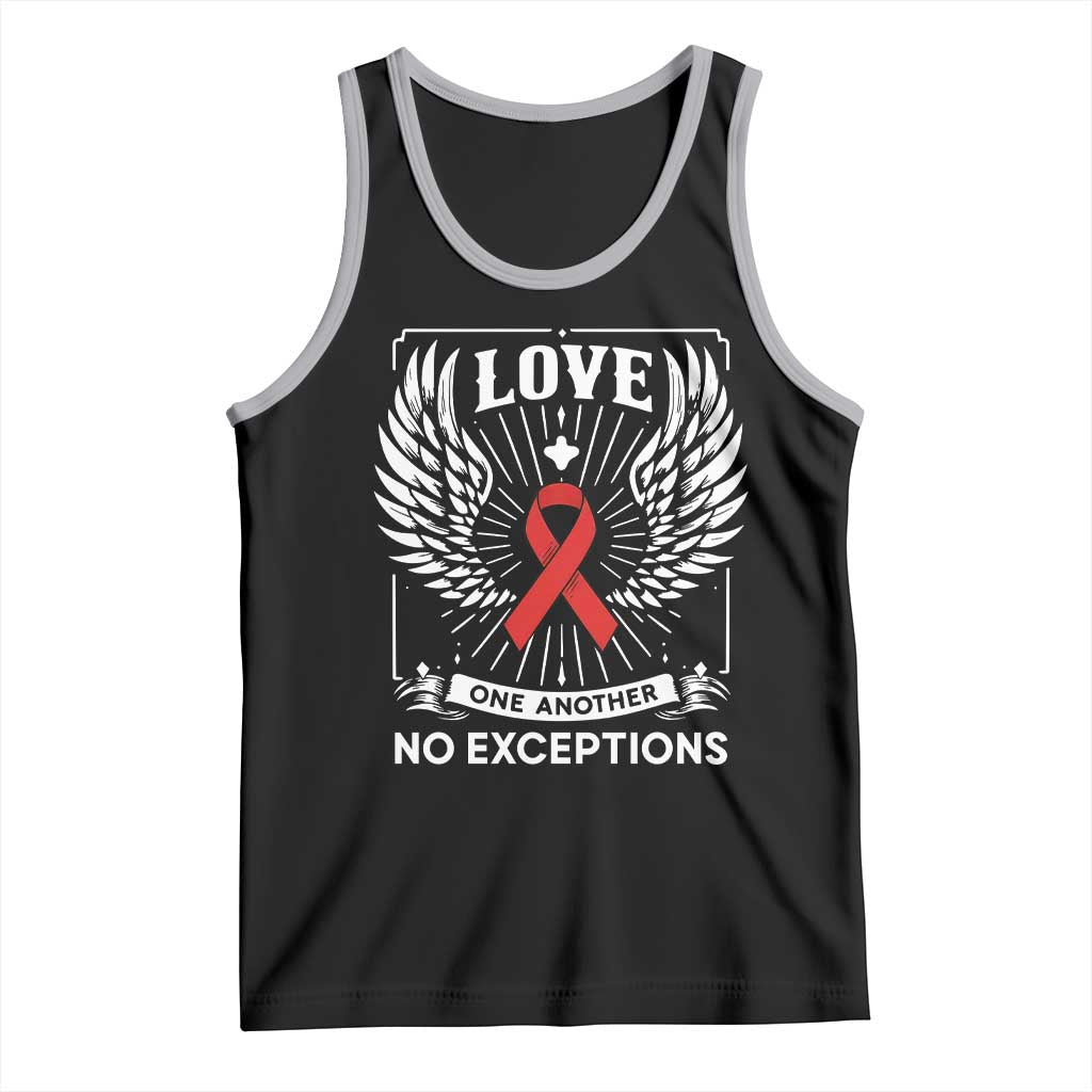 Red Ribbon Christian Tank Top Cross Minimal Faith HIV Awareness Religious - Wonder Print Shop