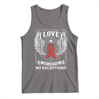 Red Ribbon Christian Tank Top Cross Minimal Faith HIV Awareness Religious - Wonder Print Shop