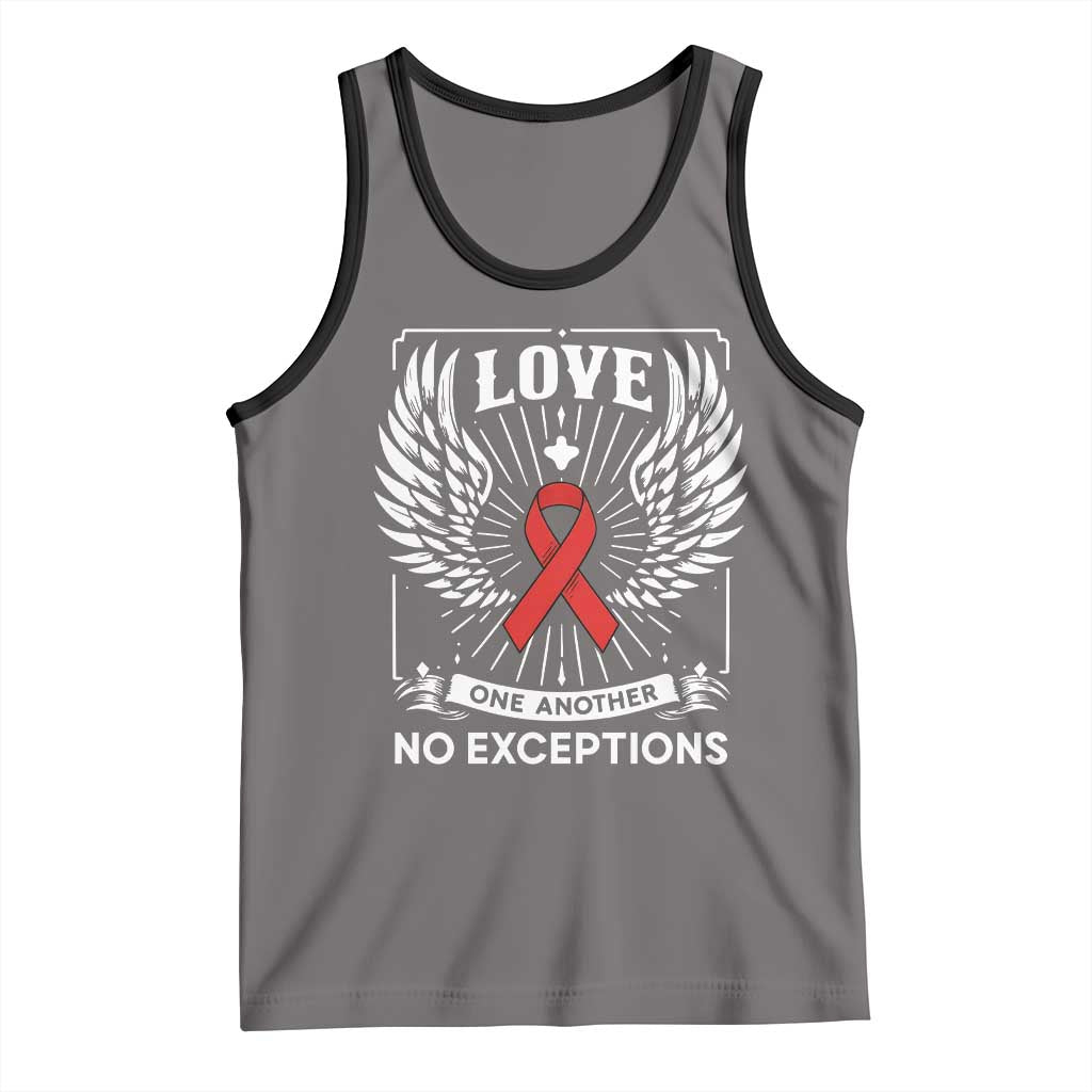 Red Ribbon Christian Tank Top Cross Minimal Faith HIV Awareness Religious - Wonder Print Shop
