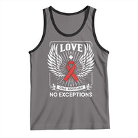 Red Ribbon Christian Tank Top Cross Minimal Faith HIV Awareness Religious - Wonder Print Shop