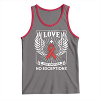 Red Ribbon Christian Tank Top Cross Minimal Faith HIV Awareness Religious - Wonder Print Shop