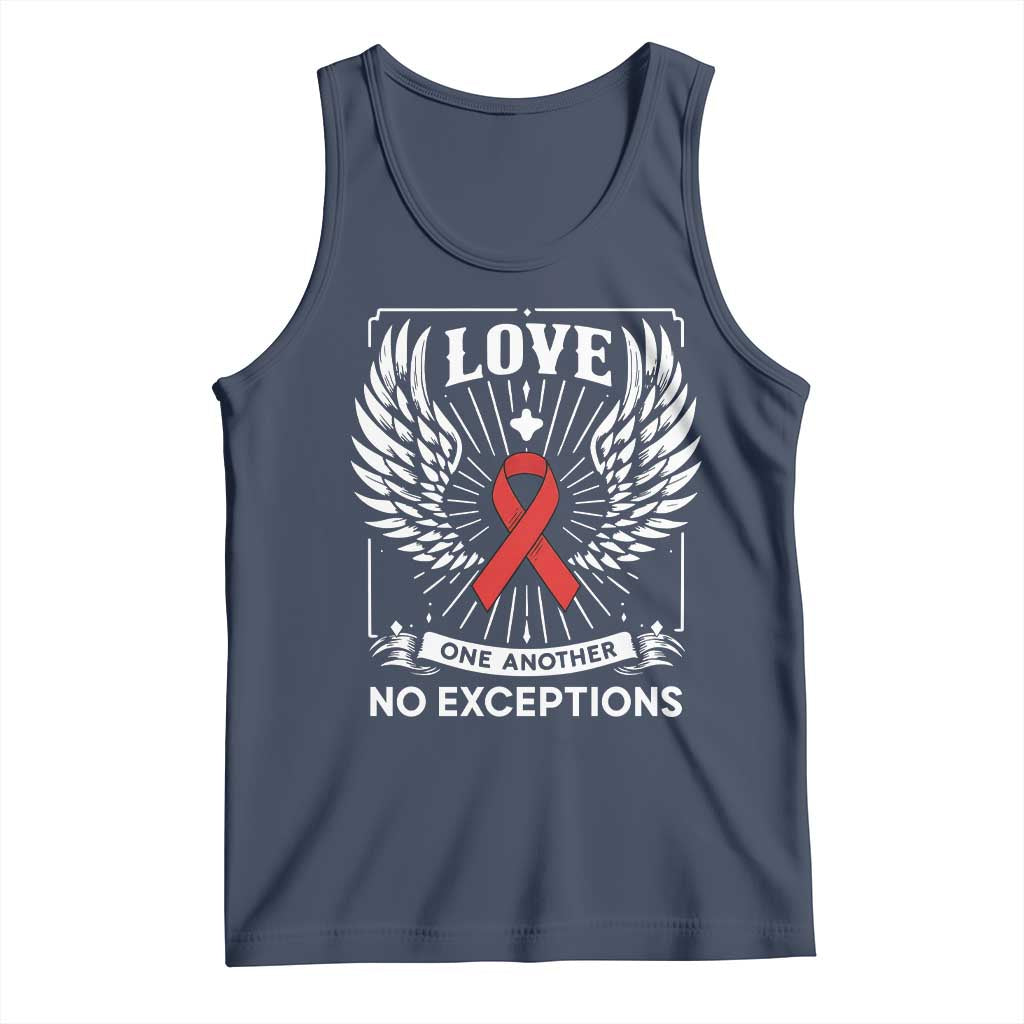 Red Ribbon Christian Tank Top Cross Minimal Faith HIV Awareness Religious - Wonder Print Shop