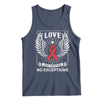 Red Ribbon Christian Tank Top Cross Minimal Faith HIV Awareness Religious - Wonder Print Shop