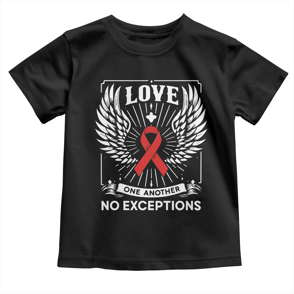 Red Ribbon Christian Toddler T Shirt Cross Minimal Faith HIV Awareness Religious - Wonder Print Shop