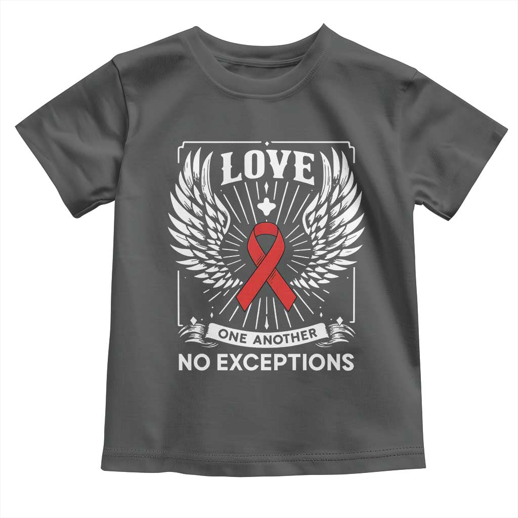 Red Ribbon Christian Toddler T Shirt Cross Minimal Faith HIV Awareness Religious - Wonder Print Shop