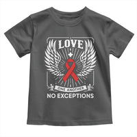 Red Ribbon Christian Toddler T Shirt Cross Minimal Faith HIV Awareness Religious - Wonder Print Shop