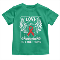 Red Ribbon Christian Toddler T Shirt Cross Minimal Faith HIV Awareness Religious - Wonder Print Shop