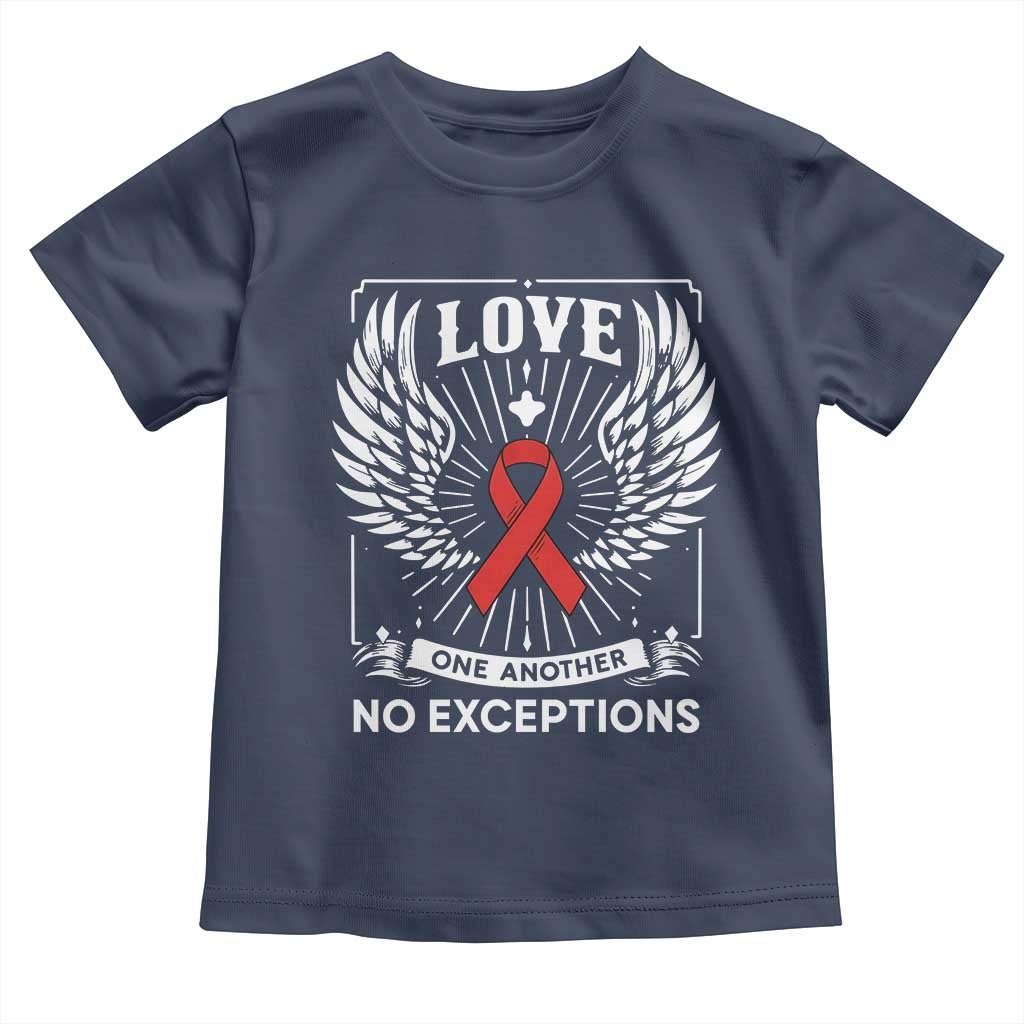 Red Ribbon Christian Toddler T Shirt Cross Minimal Faith HIV Awareness Religious - Wonder Print Shop